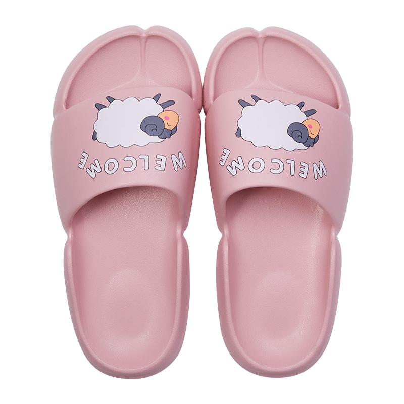 一体成型EVA柔软Q弹 可爱萌宠情侣蜜蜜羊/甜甜犬舒适拖鞋